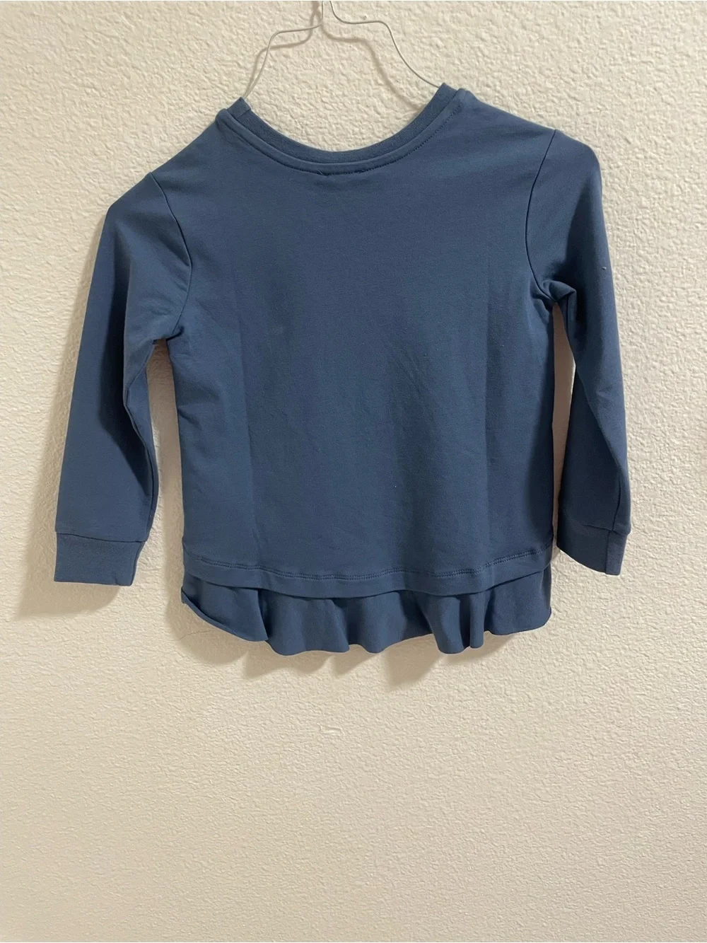 Girls' Long-Sleeve Ruffle Hem Top - Slate Blue